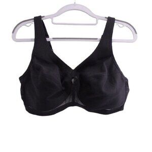 NWOT Glamorise Full Figure MagicLift Active Support Bra Wirefree Black Size 38D